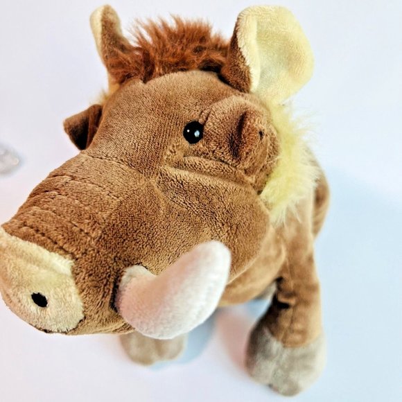 Ganz Webkinz Warthog 12" Stuffed Animal Plush Wild Pig Brown Tan Pumba collectib - Picture 5 of 10